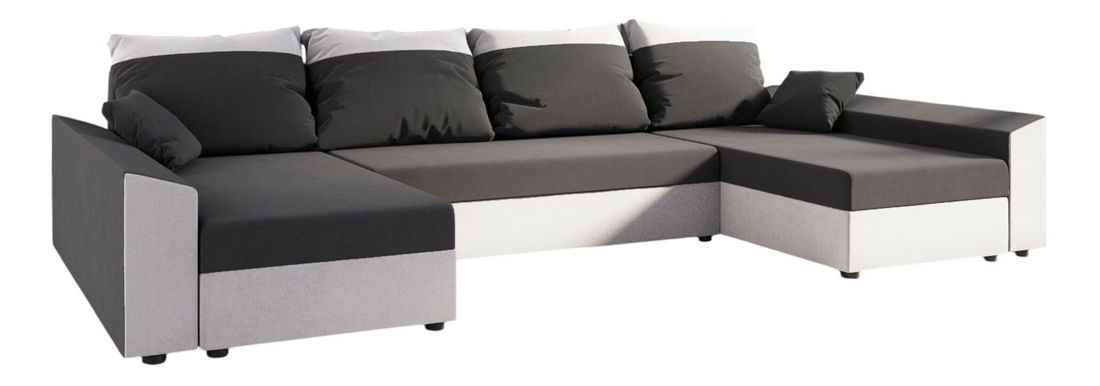 Rohová sedací souprava U Paragon U (černá + bílá)