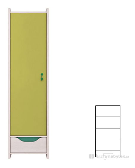 Policová skříň BRW Hihot REG1D1S