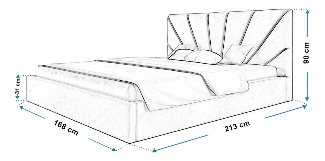 Manželská postel Borel 1 180 cm (světle šedá) (s bonell pružinami a úl. prostorem)