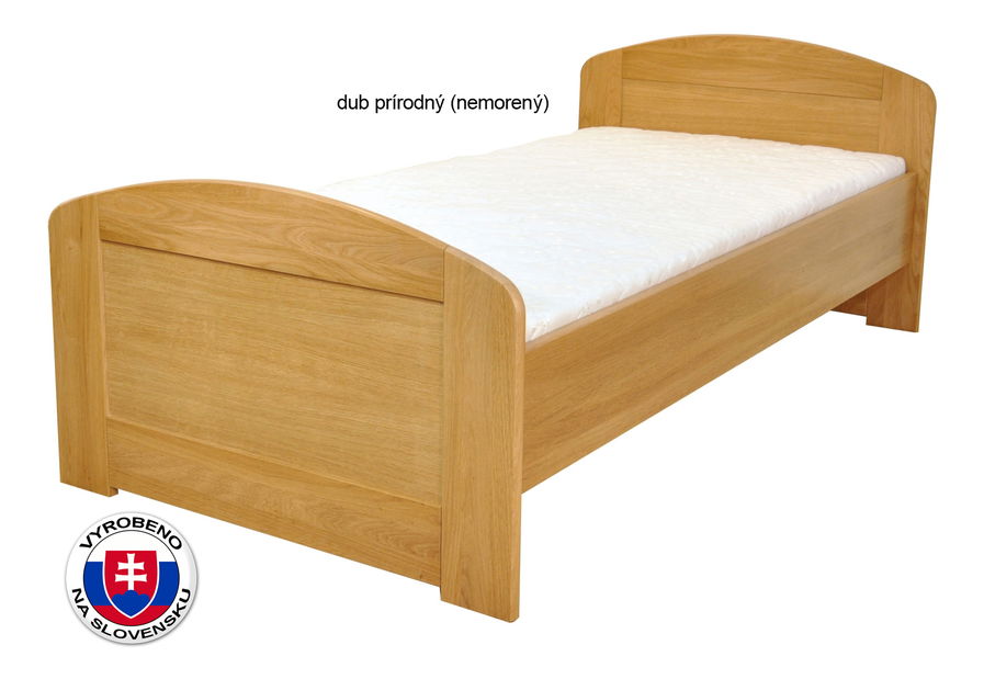 Jednolůžková postel 210x100 cm Petronila oblé čelo u nohou (masiv)
