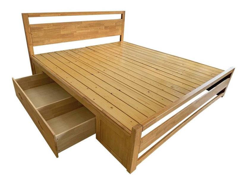 Manželská postel 160 cm Senalan (přírodní) (s roštem) (s úl. prostorem)