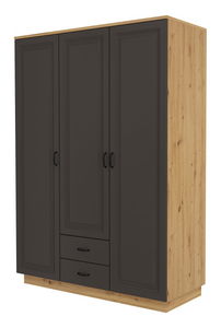 Šatní skříň Flaminia 3D2S (dub artisan + grafit)