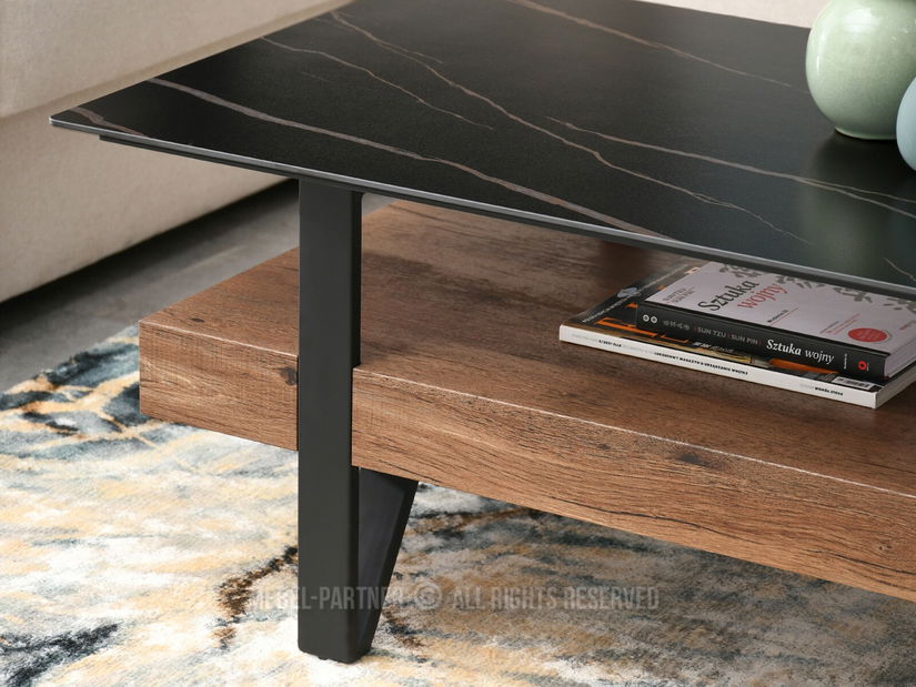 Konferenční stolek Bohac (černý mramor + černá)