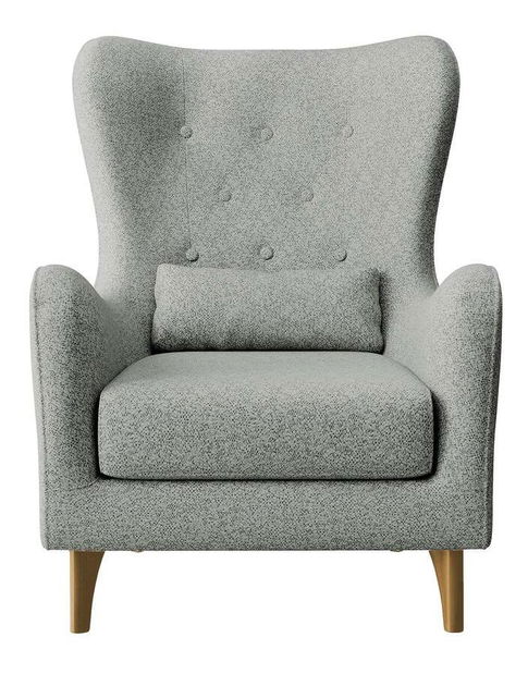 Křeslo s podnožkou Calimero II (světle šedá + buk)