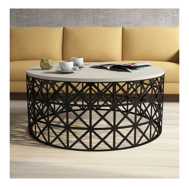 Konferenční stolek Vutada (krémová + černá)