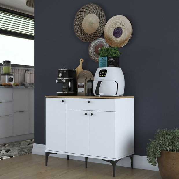 Komoda Jette 94 (ořech + bílá)