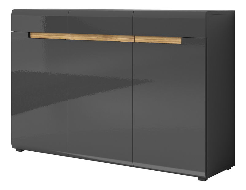 Komoda Hayle Typ 45 (šedá + šedý vysoký lesk)