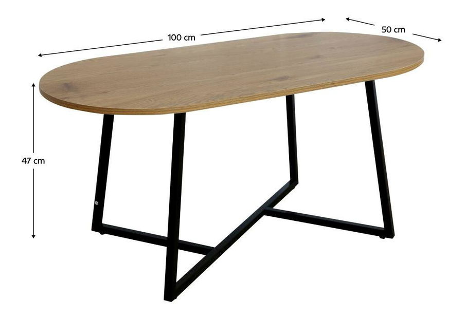 Konferenční stolek Free (dub + černá)