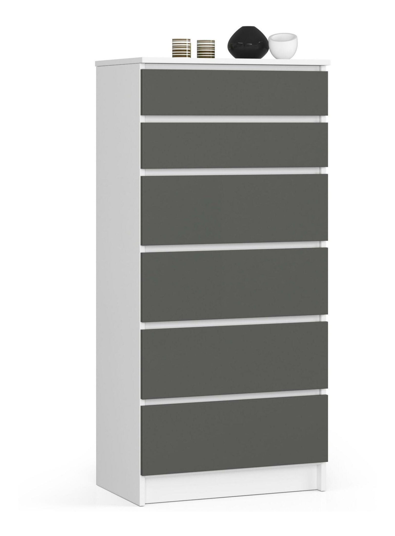 Komoda Kalista III (bílá + šedá)