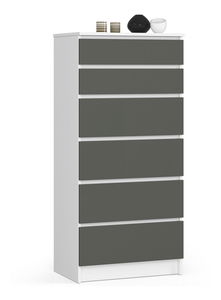 Komoda Kalista III (bílá + šedá)