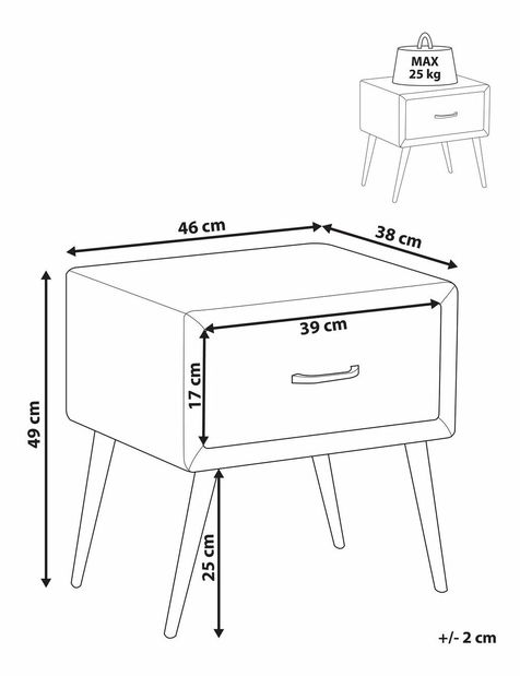Noční stolek FALLY (žlutá)