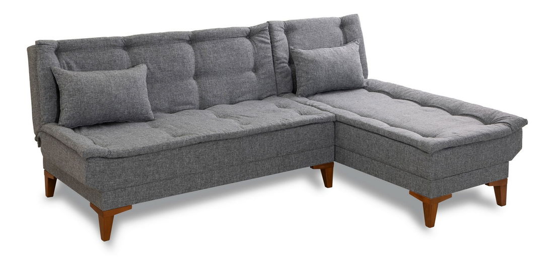 Rohová sedačka Santic (Tmavá šedá)