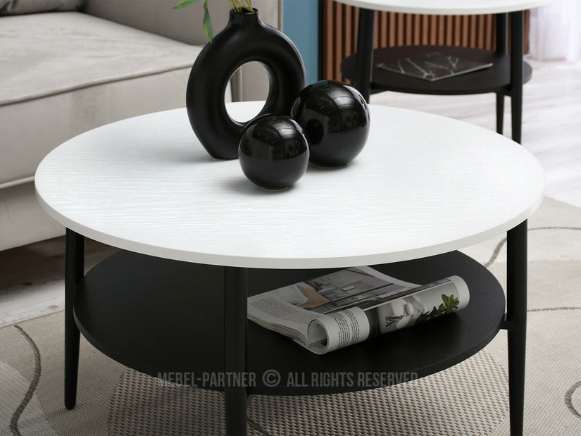 Konferenční stolek Randolf Xl (bílá + černá) *bazar