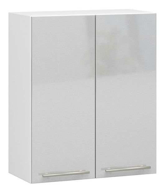 Horní kuchyňská skříňka Ozara W60 H720 (bílá + metalický lesk)