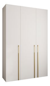 Šatní skříň 160 cm Carmela 50-3 (bílá + zlatá)