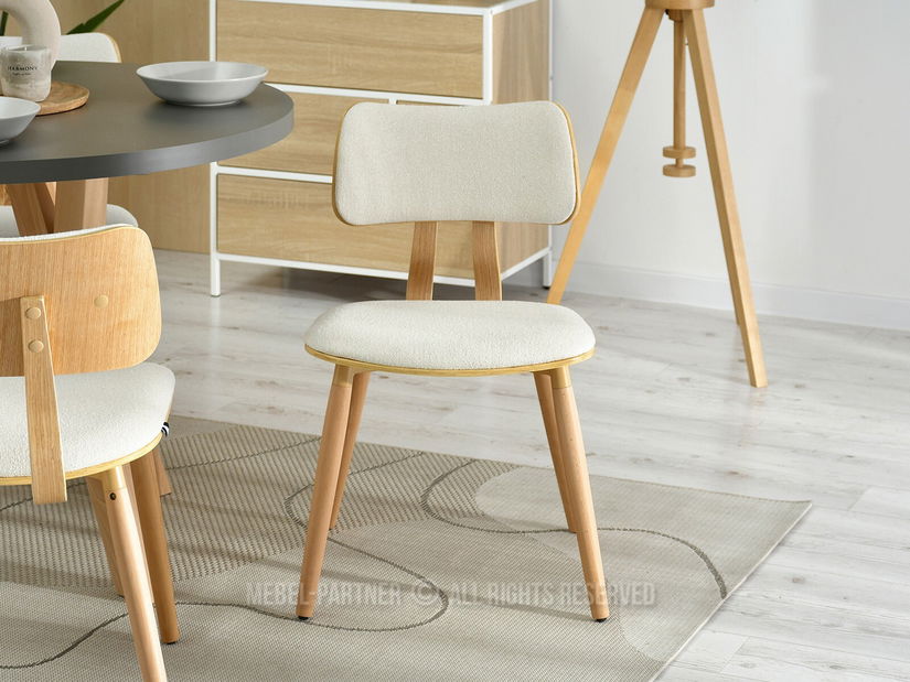Židle Woodyman (krémová + dub)
