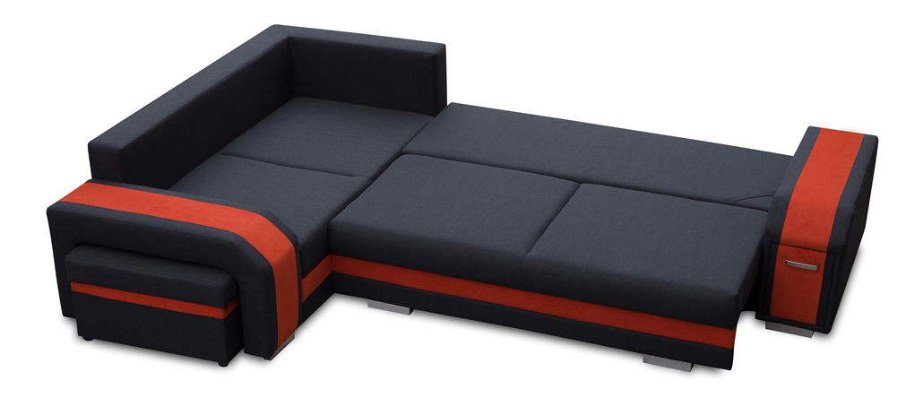 Rohová sedací souprava Asperata (hnědá + světlehnědá) (L)