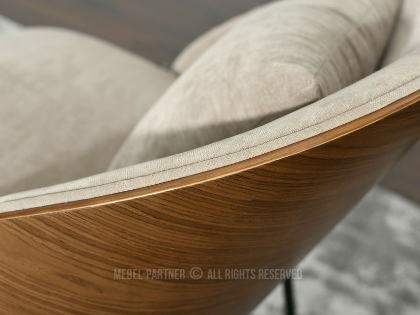 Designové křeslo Antienos (béžová + černá)