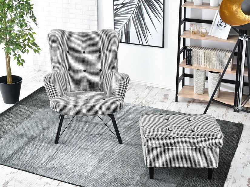 Relaxační křeslo Dawntawn (bílá + černá)