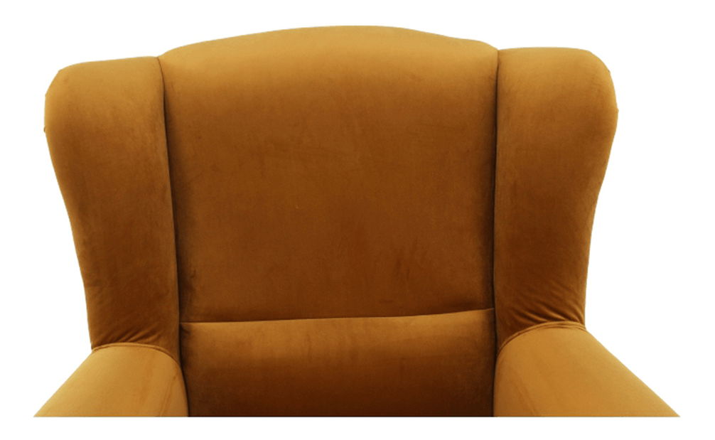 Křeslo ušák s taburetem Aevo (hořčicová)