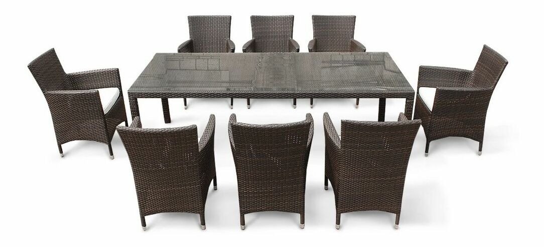 Zahradní jídelní sada Talian 220 (tmavě hnědá) (pro 8 osob)
