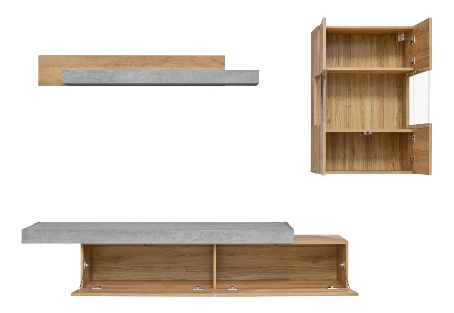 Obývací stěna Cassy 20 RVAJ CR (dub riviera + beton)