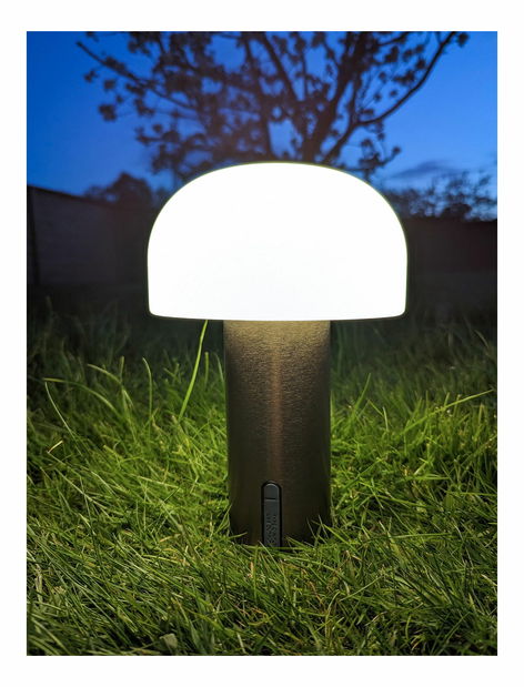 Venkovní LED lampa Snaloria (bílá + měděná)