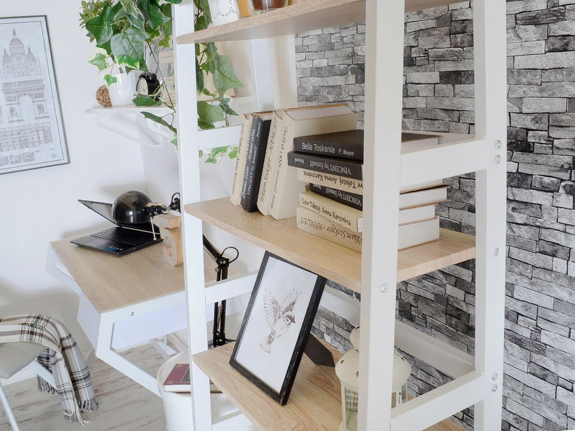 Regál Topaz (dub + bílá)