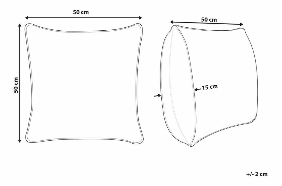 Ozdobný polštář 50 x 50 cm Ouda (stříbrná)