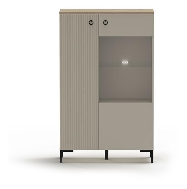 Vitrína Demandaron 2 (taupe + dub silverjack)