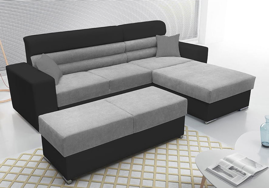 Rohová sedacia súprava Gratiana (světlešedá + tmavě šedá) (P)