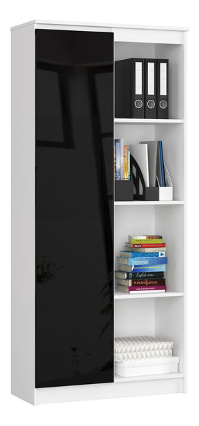 Regál Rehana II (bílá + černý lesk)