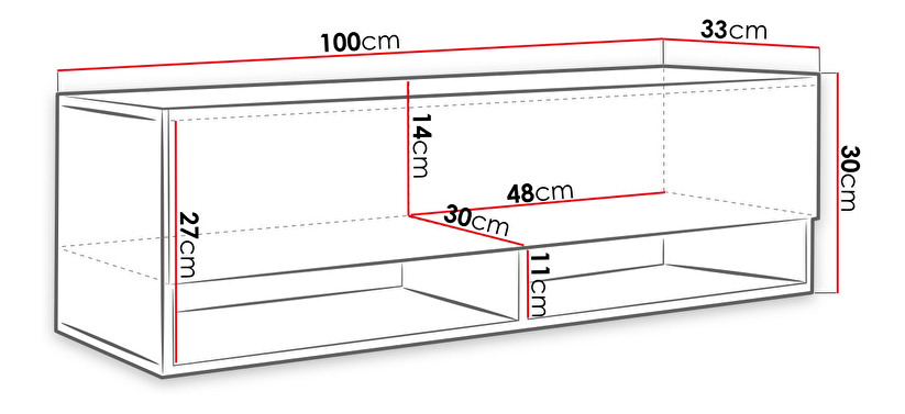 TV skříňka Aldesia -100 (dub wotan) (osvětlení LED RGB barevné)