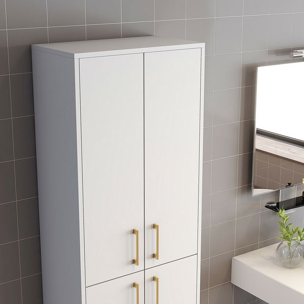 Policová skříň Berina 1 (bílá + zlatá)