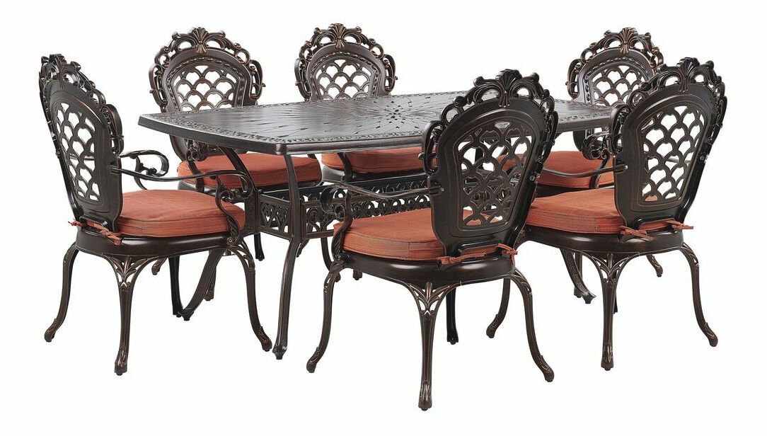 Zahradní jídelní souprava LIZZI (hliník) (hnědá) (pro 6 osob)