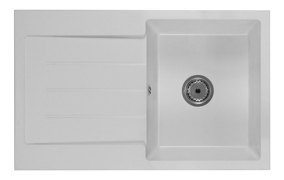 Kuchyňský dřez Ruxom (bílá) (bez otvoru pro baterii) (L)