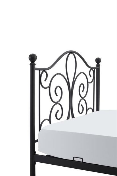 Jednolůžková postel 120 cm Patience Black (bez matrace) (černá)