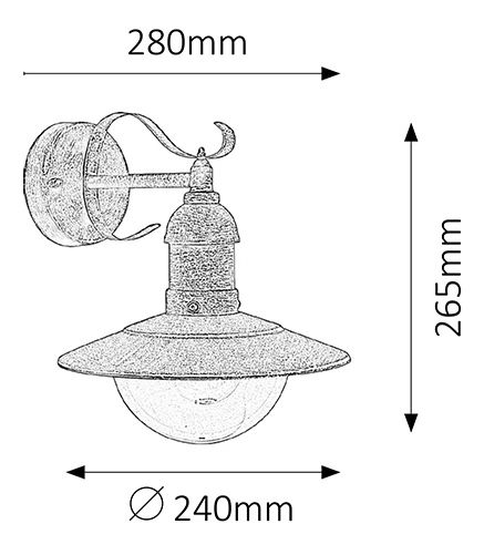 Venkovní svítidlo Oslo 8271 (antická zlatá + průhledná)