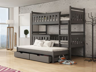 Dětská postel 80 cm KARLA (s roštem a úl. prostorem) (grafit)