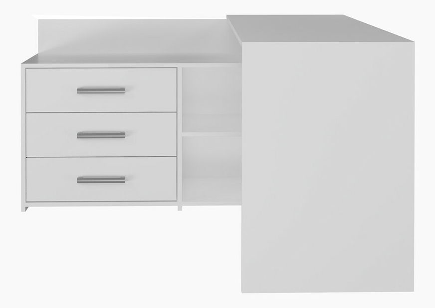 Rohový pc stolek Debio 1 (bílá)