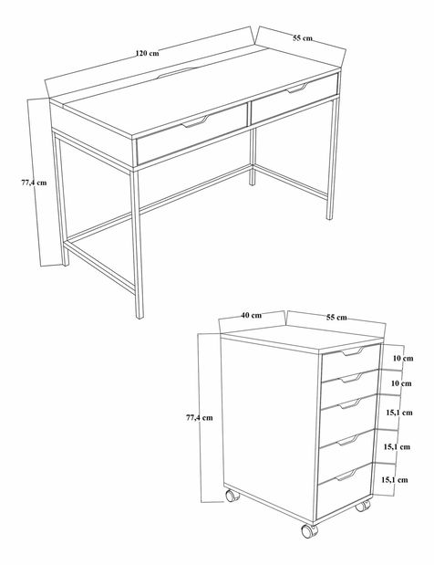 PC stolek Worky (zelená)