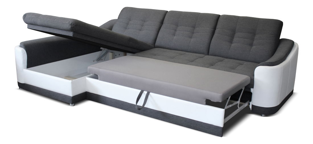 Rohová sedací souprava Bray L L+2F (šedá + bílá) (L)