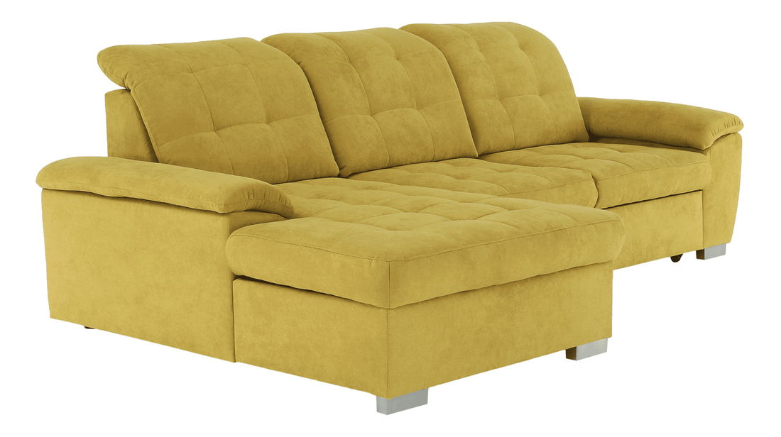 Rohová sedací souprava Evangelia (L) (hořčicová)