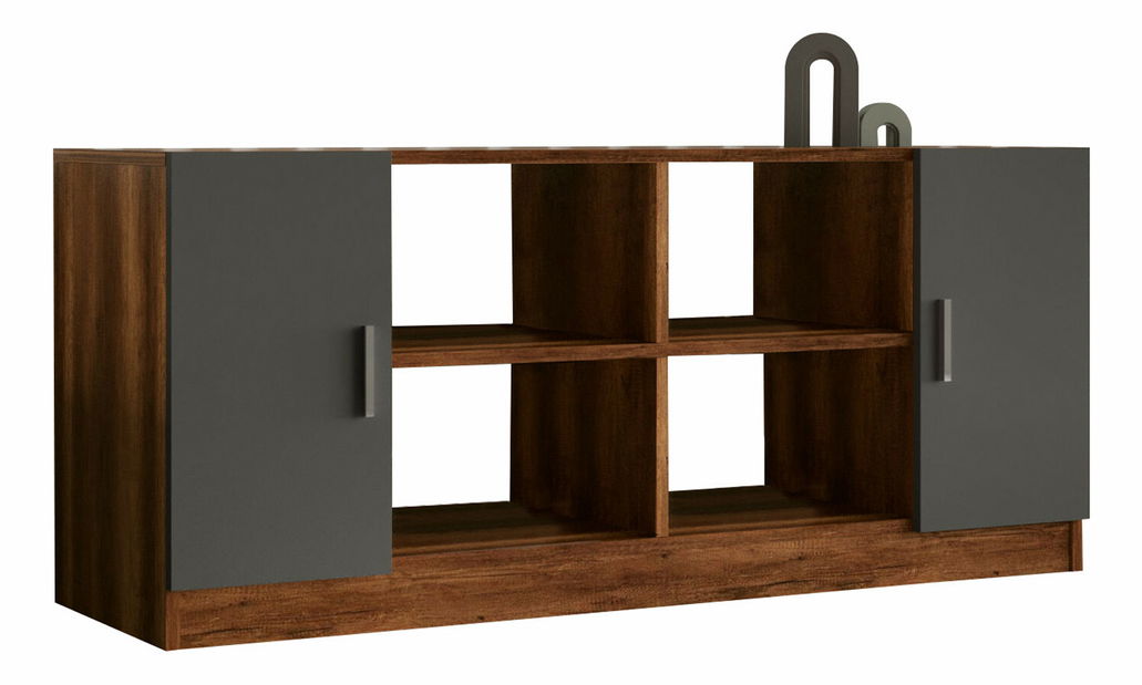 Skříňka Vincent 6 (ořech + antracit)