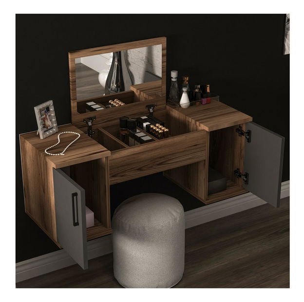 Toaletní stolek Nukela 5 (ořech světlý + antracit)