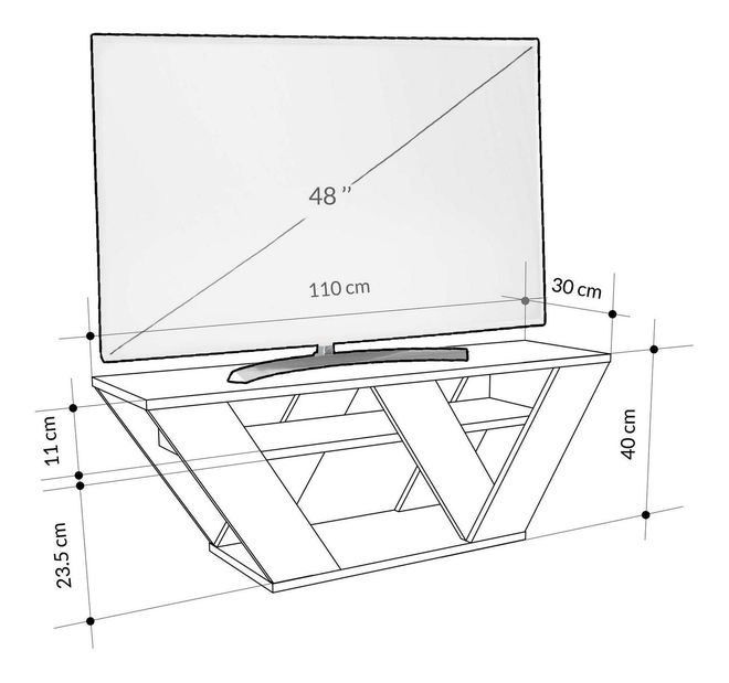 TV stolek Parvati (mramor carrara)