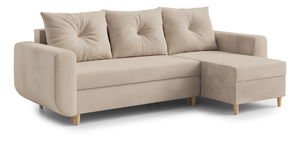  Rohová sedací souprava Eugenie (P) (světlobéžová)
