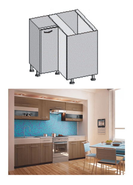 Spodní kuchyňská skříňka, rohová Igo New DN-88*88