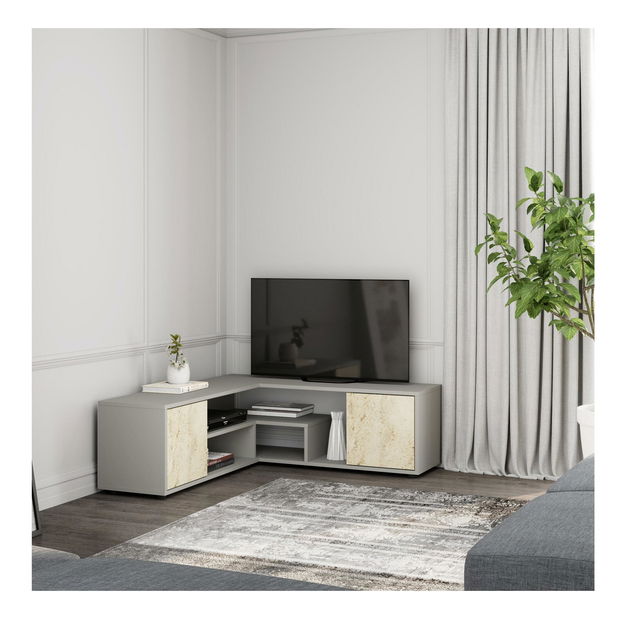 TV stolek/skříňka Rosyna (šedý travertin)