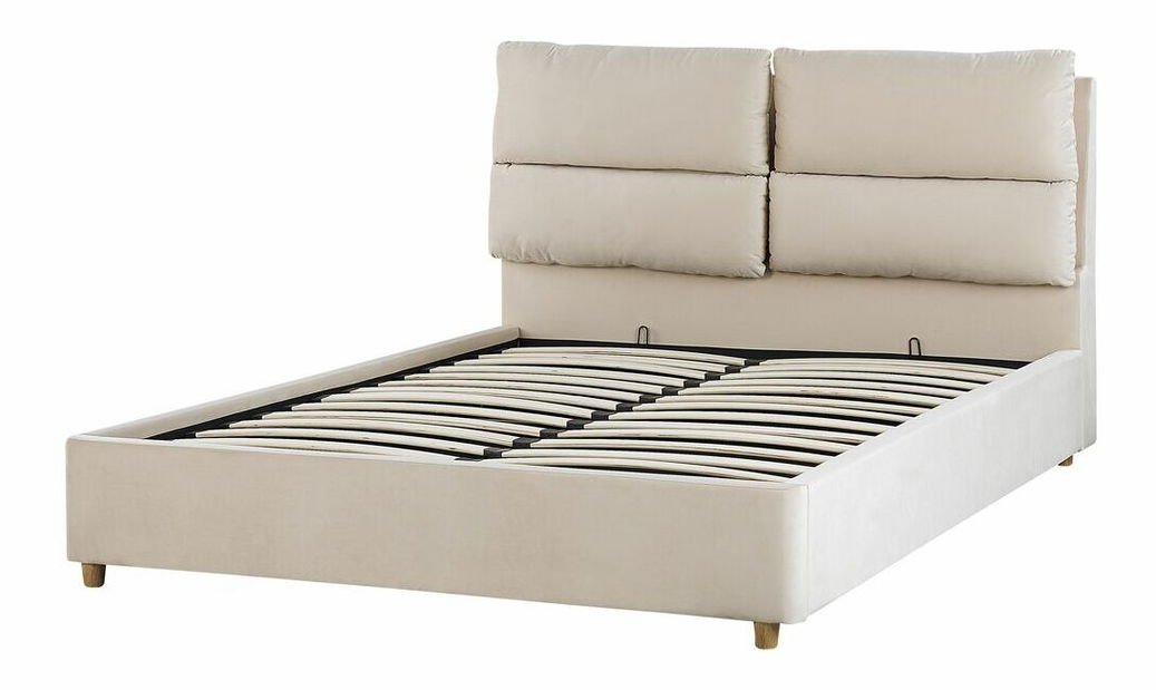 Manželská postel 140 cm Batil (béžová) (s roštem) (s úl. prostorem)